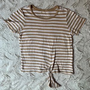 Michael Kors - Tan/White Striped Tee